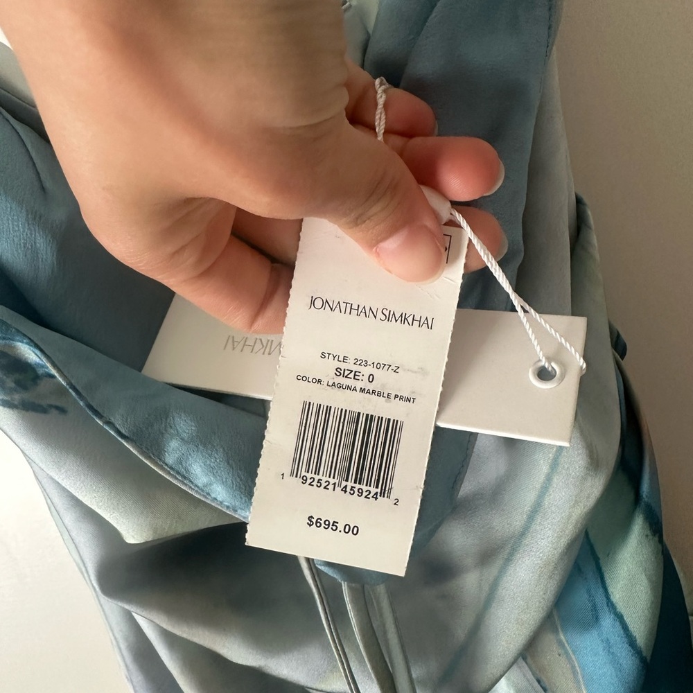 Jonathan simkhai size 0 laguna marble print dress (NEVER WORN!)